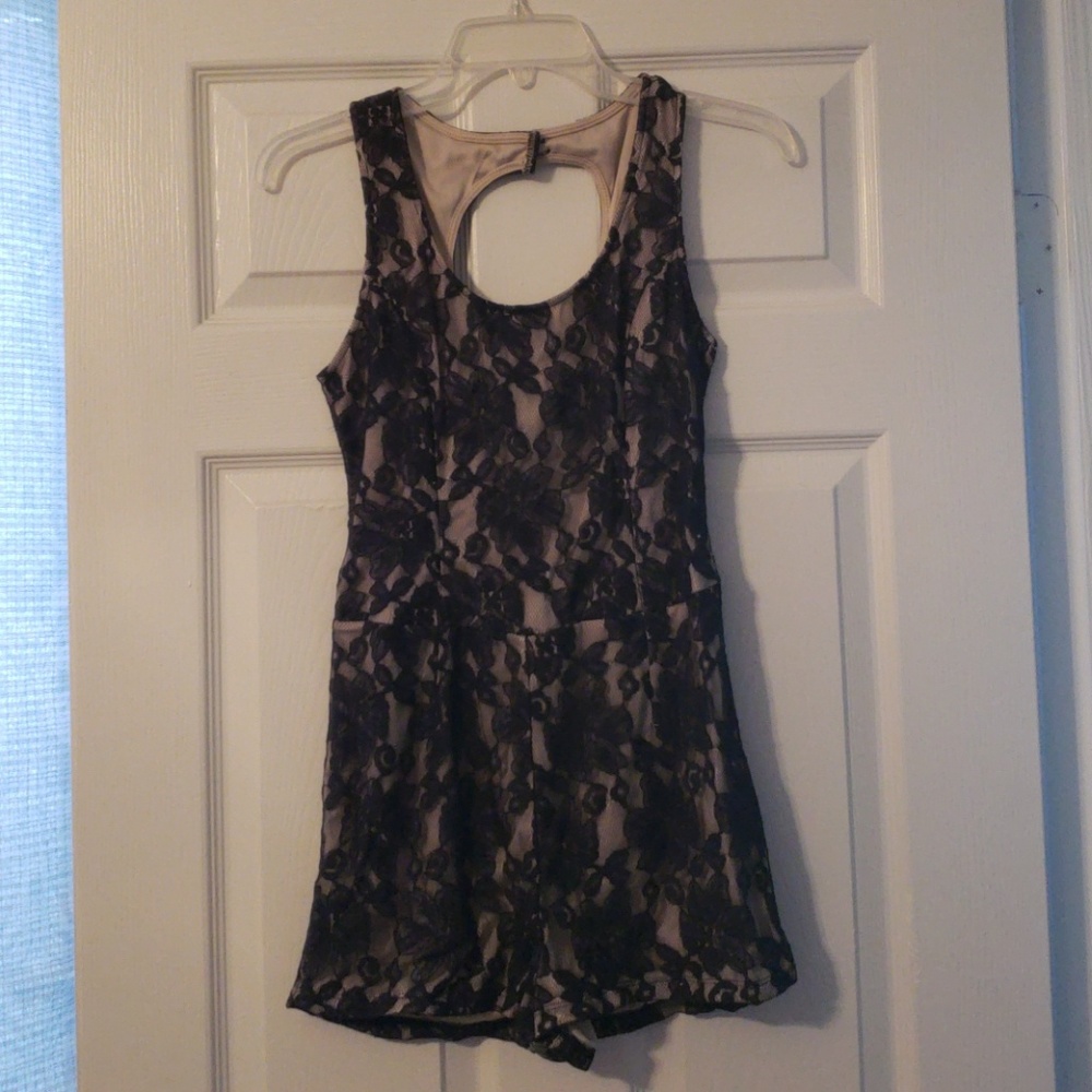 Charlotte Russe, Navy lace Romper, size M